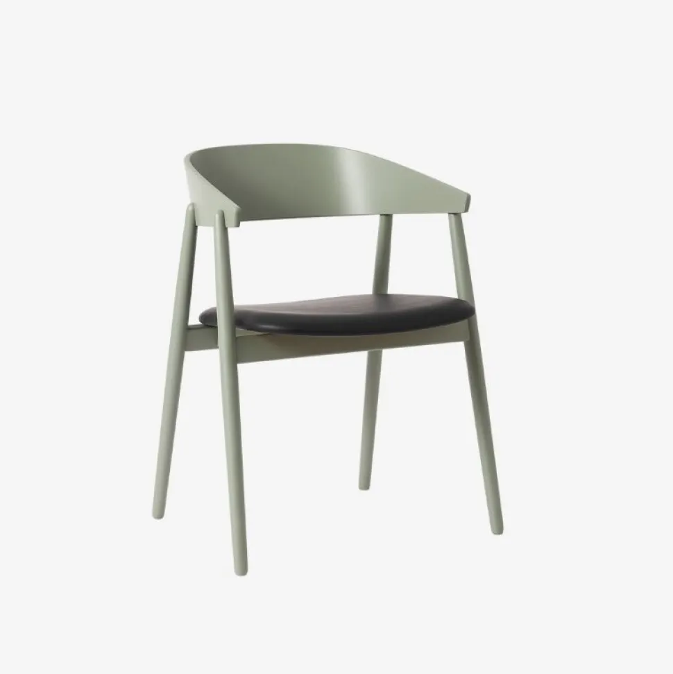 Andersen Furniture AC2 Stol Grøn Bøg Sort PU Læder