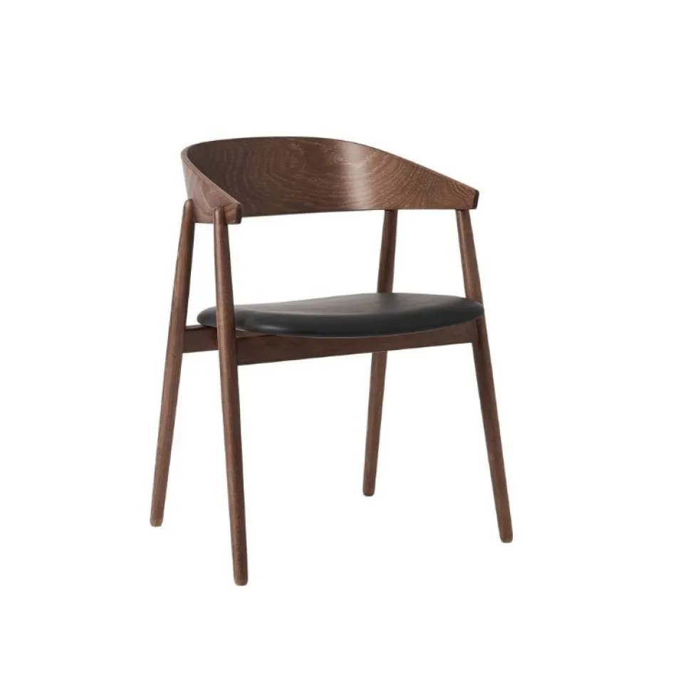 Andersen Furniture AC2 Stol Røget Mat Lakeret Bøg Sort PU Læder
