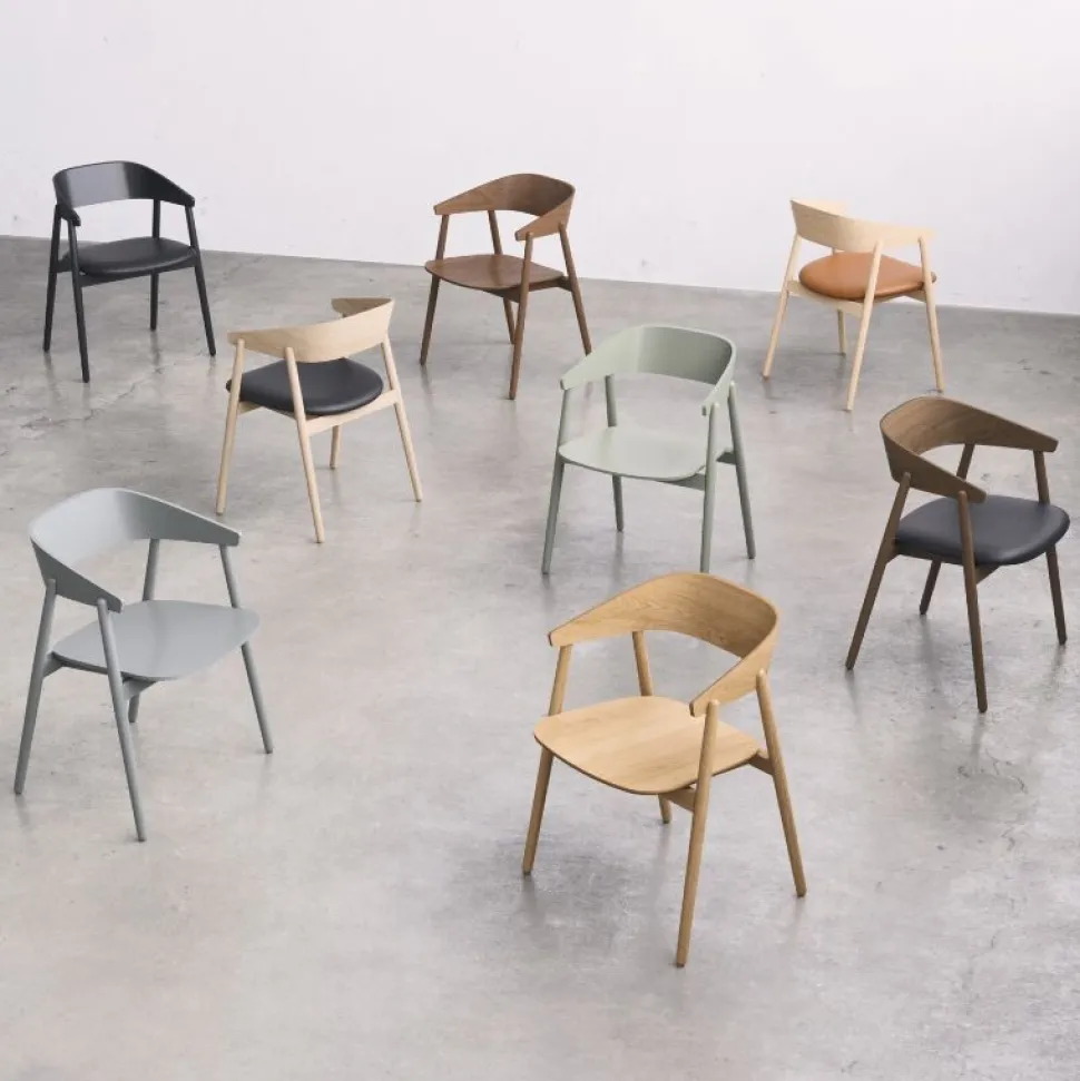 Andersen Furniture AC2 Stol Røget Mat Lakeret Bøg Sort PU Læder
