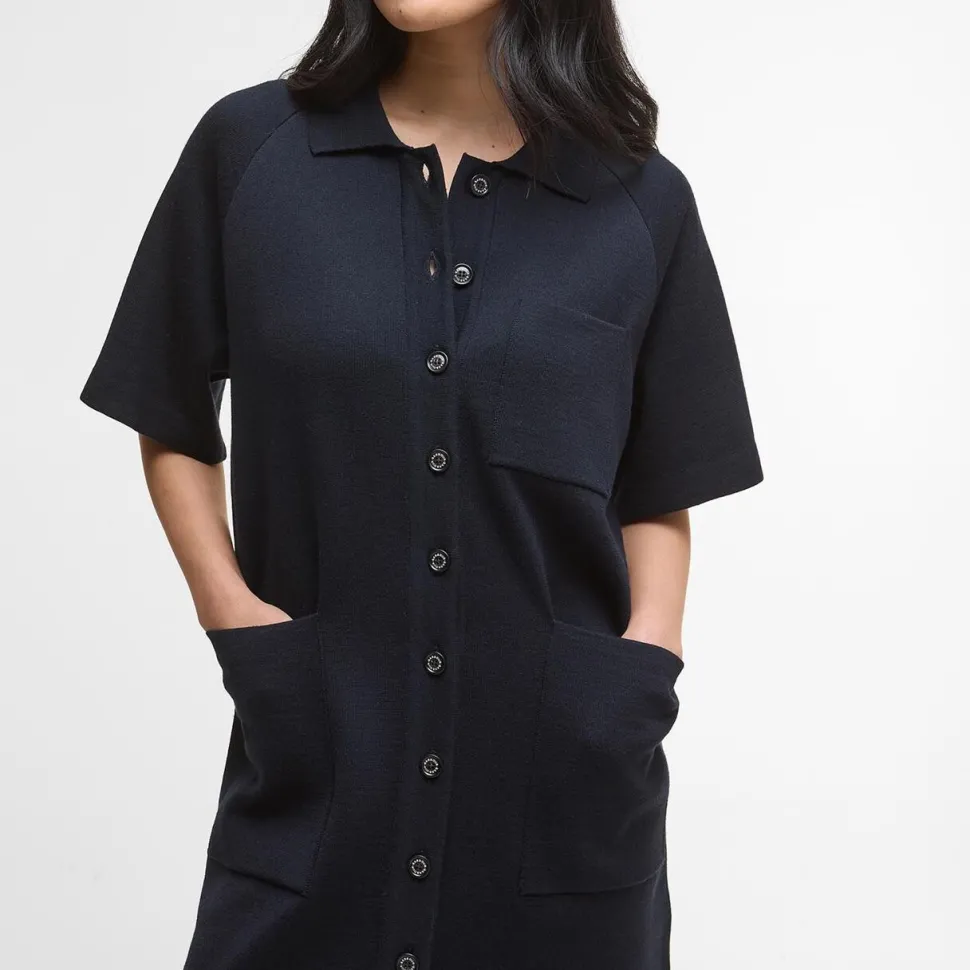 Barbour Grace Knitted Midi Dress Navy