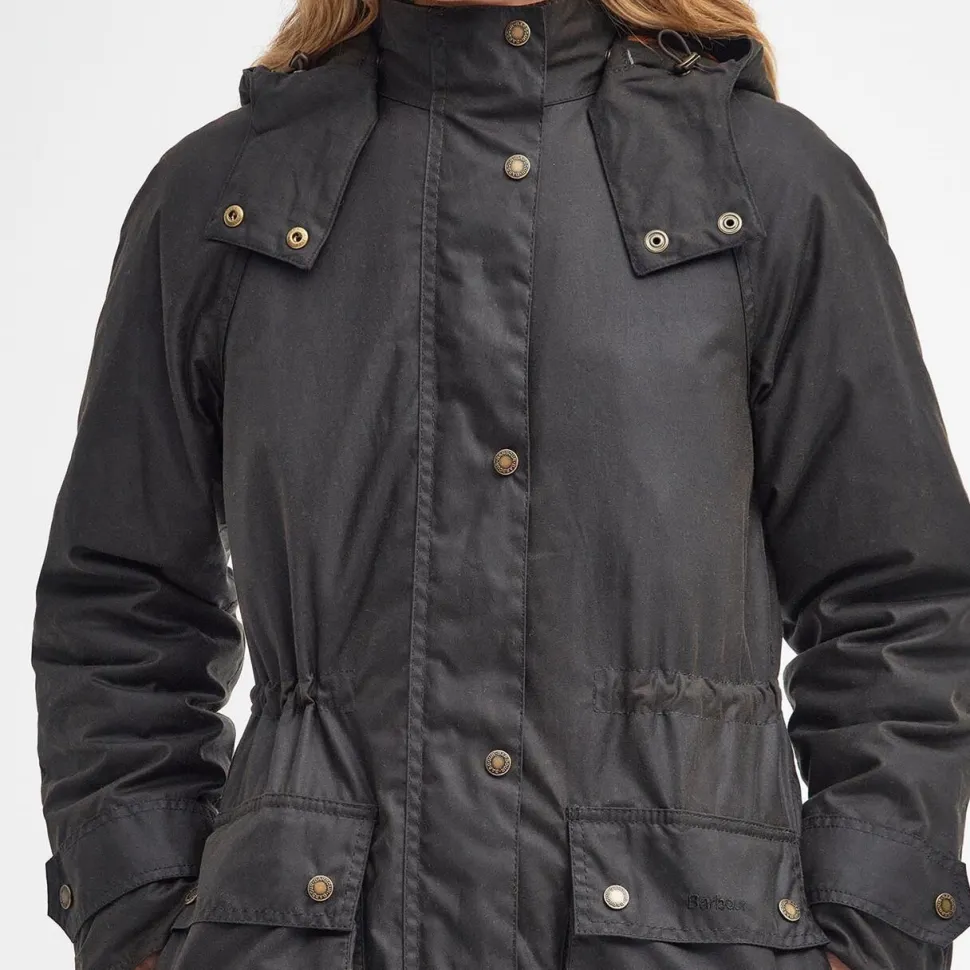 Barbour Long Cannich Waxed Jacket Olive-Classic