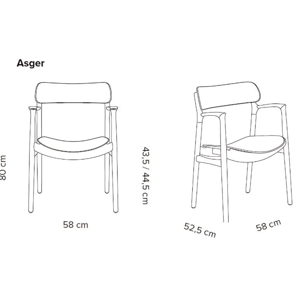 Bent Hansen Asger Spisebordsstol Eg/Olie Cognac Zenso 2 Læder