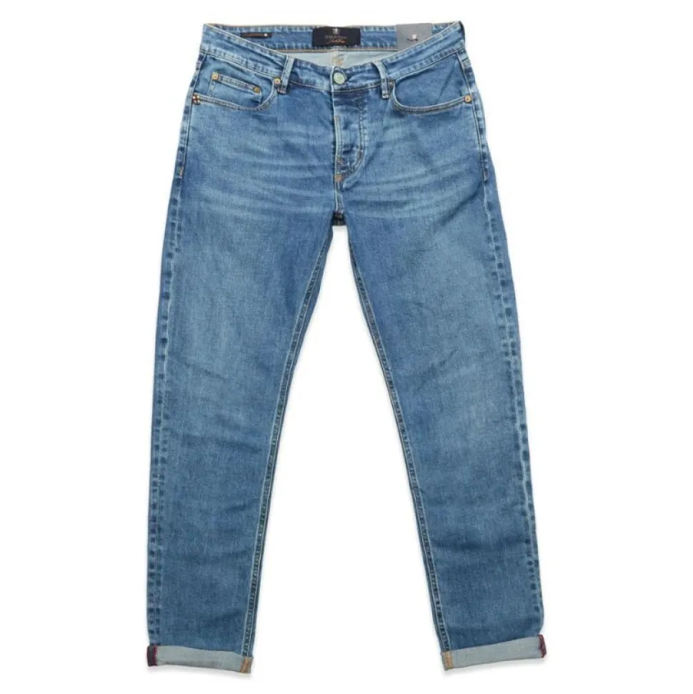 Blue De Gênes Vinci Pala Used Jeans Blue Denim