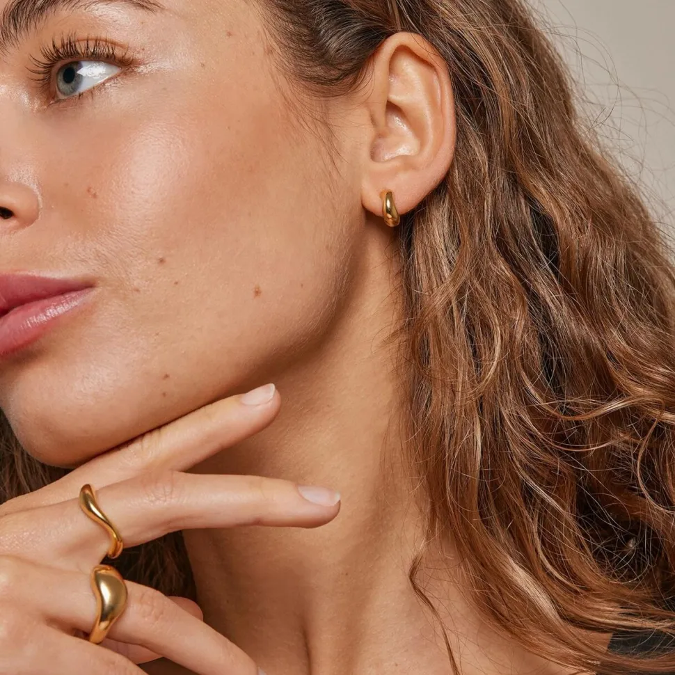 Enamel Copenhagen Hoops Gianna Small Gold-Plated