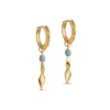 Enamel Copenhagen Hoops Moa Steel Blue Gold-Plated