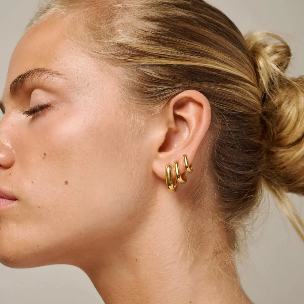Enamel Copenhagen Hoops Square Gold-Plated