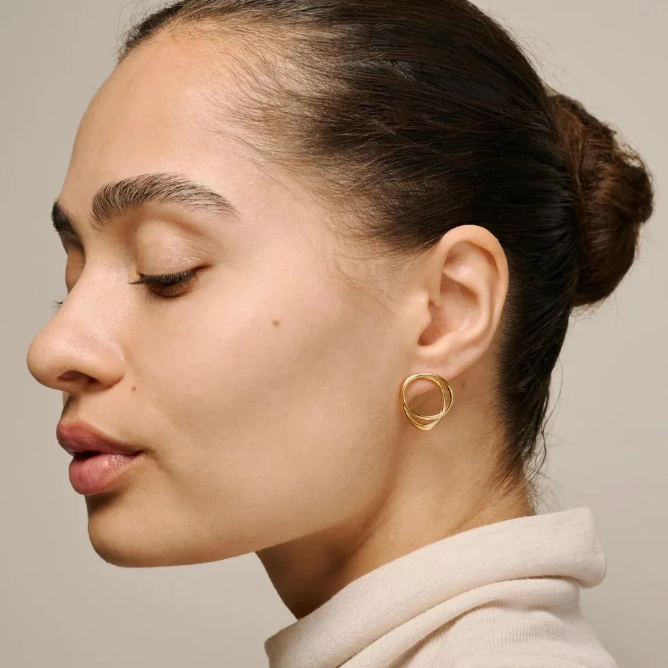 Enamel Copenhagen Studs Bellu Gold-Plated