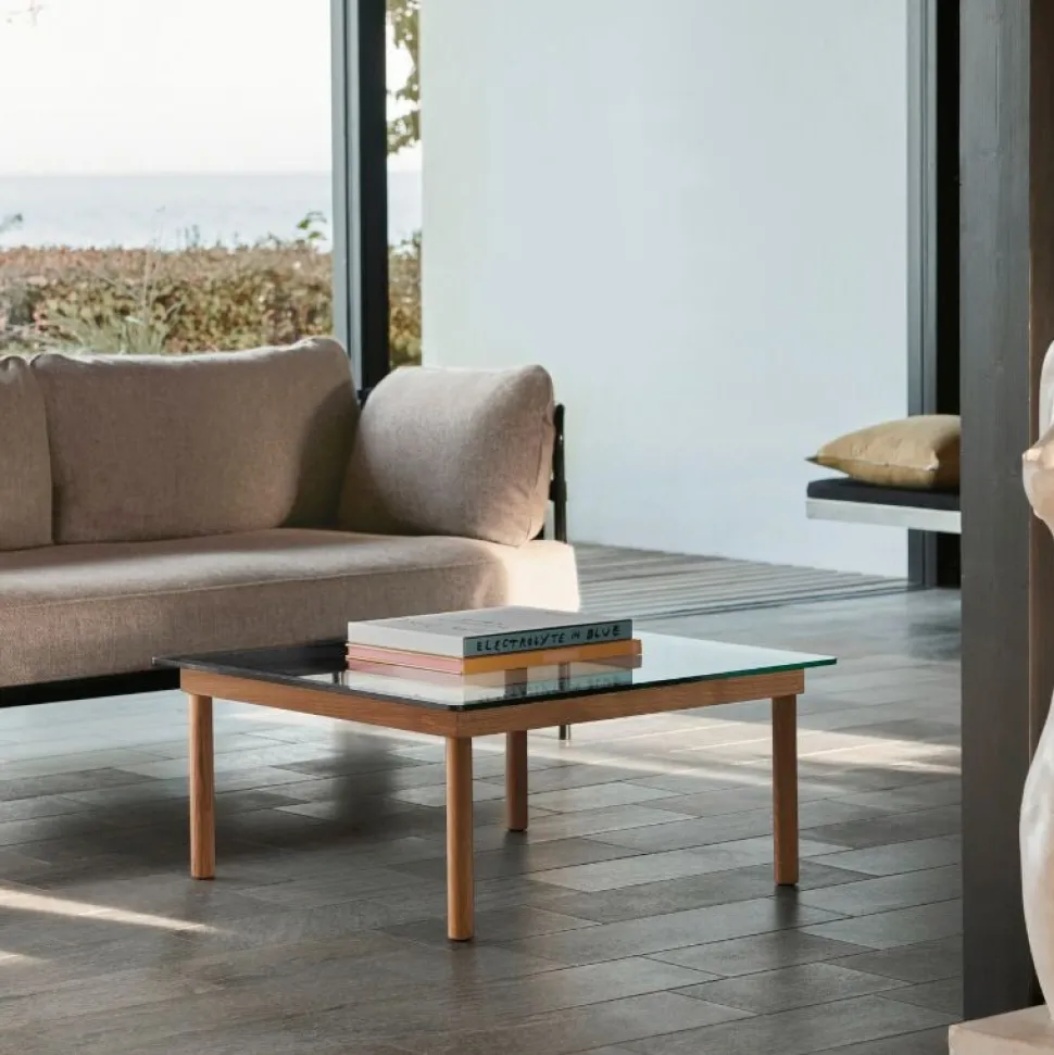 Hay Kofi Sofabord 80 x 80 Oak & Clear Glass