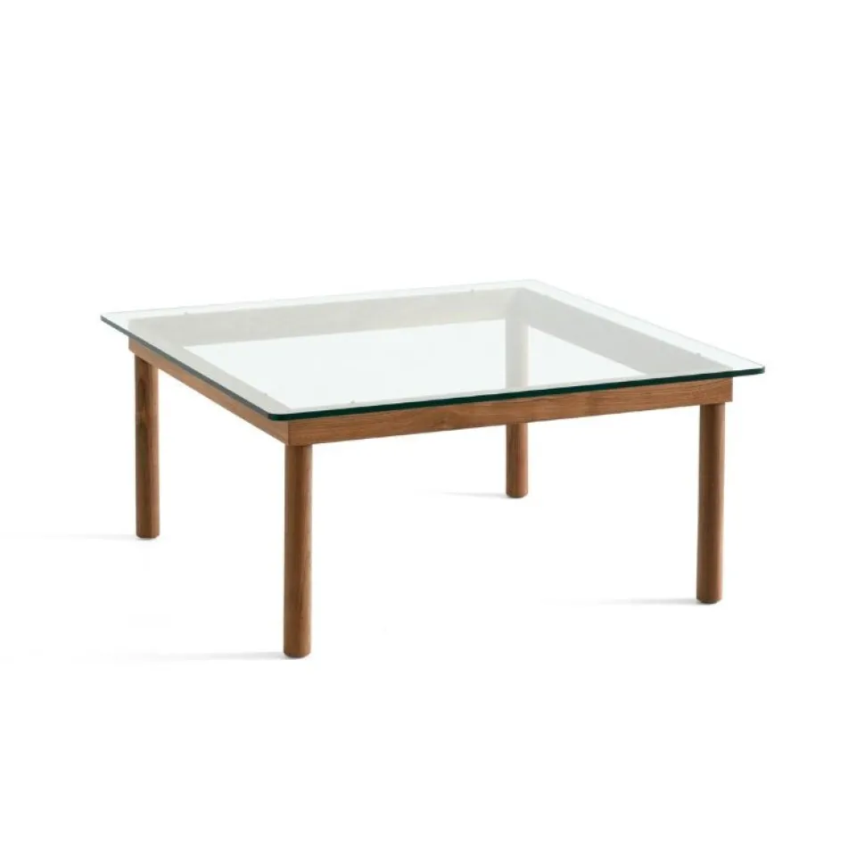 Hay Kofi Sofabord 80 x 80 Walnut & Clear Glass