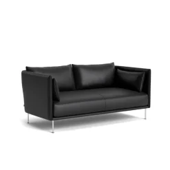 Hay Silhouette 2-Pers. Sofa Stål & Sort Sense Læder