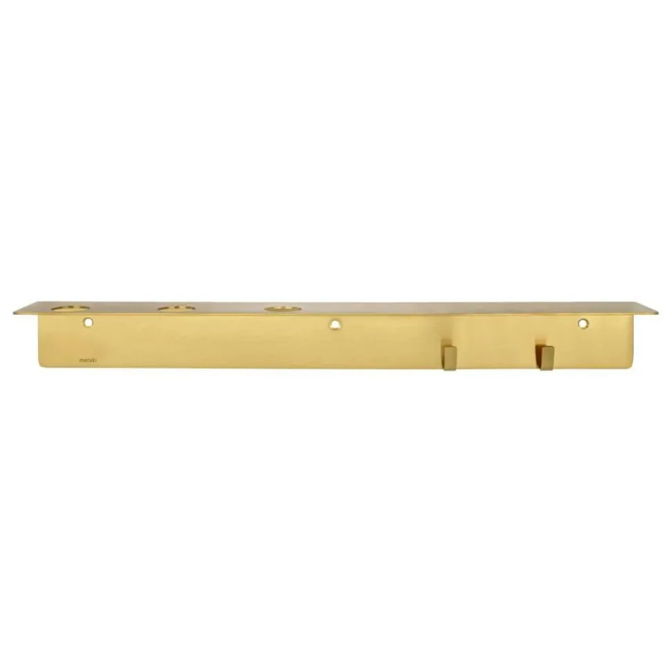 Meraki Bottle Hanger With Hooks Brushed Brass