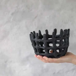 Mette Ditmer Art Piece Braided Bowl Black