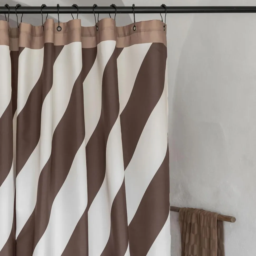Mette Ditmer Diagonal Shower Curtain Chocolate