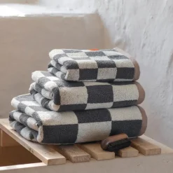 Mette Ditmer Retro Guest Towels Dark Grey