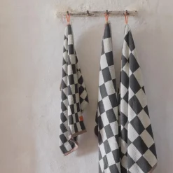 Mette Ditmer Retro Hand Towel Dark Grey