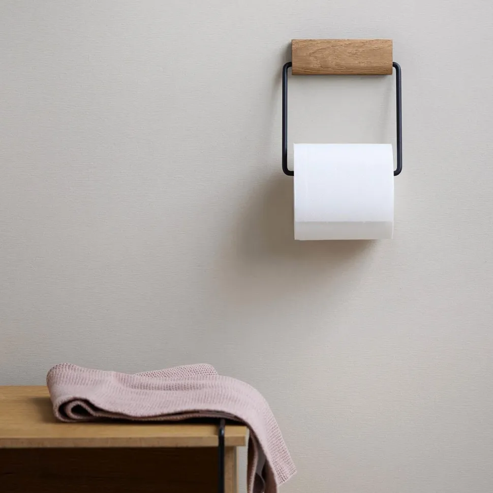 Moebe Toilet Roll Holder Oak/Black