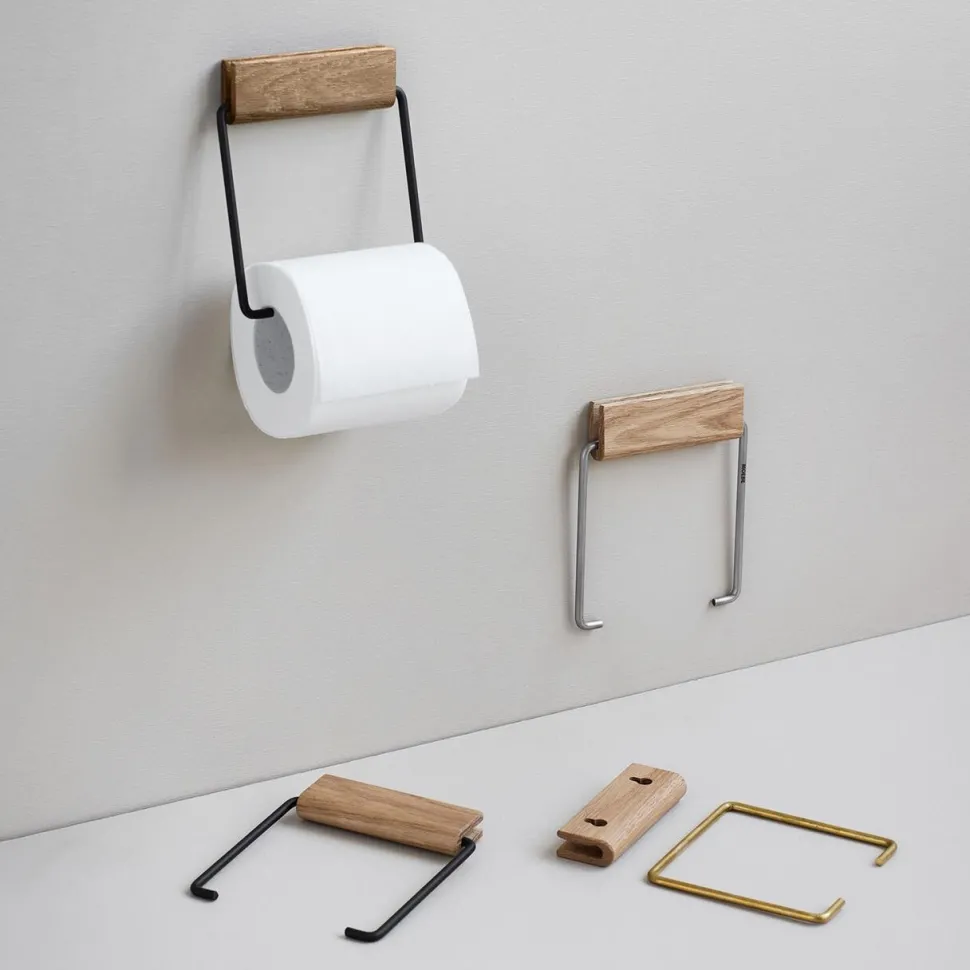 Moebe Toilet Roll Holder Oak/Black