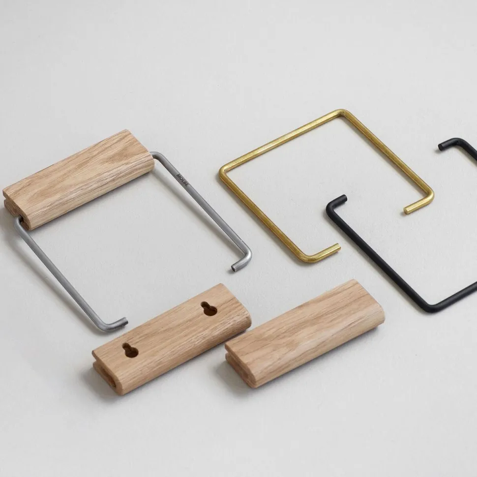 Moebe Toilet Roll Holder Oak/Steel
