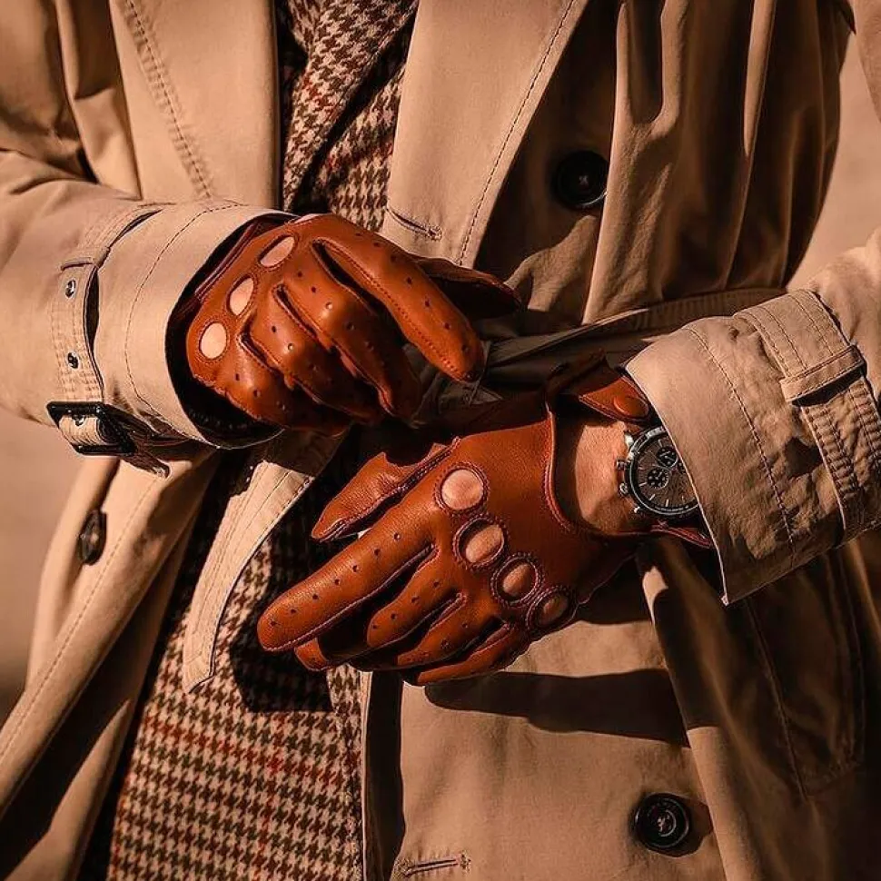 RHANDERS Frederik Leather Gloves Cognac