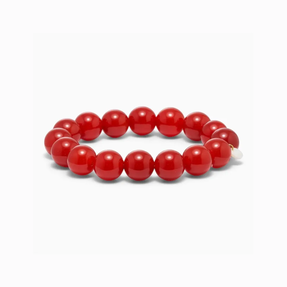 Soï Krystal Armbånd Chunky Rød Jade