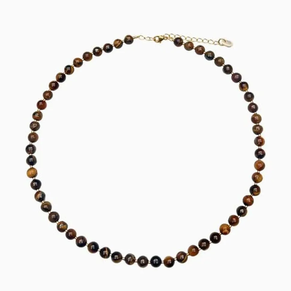 Soï Krystal Halskæde Tiger Eye