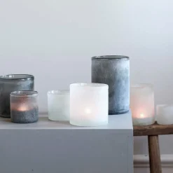 Tell Me More Frost Candleholder Large Grey