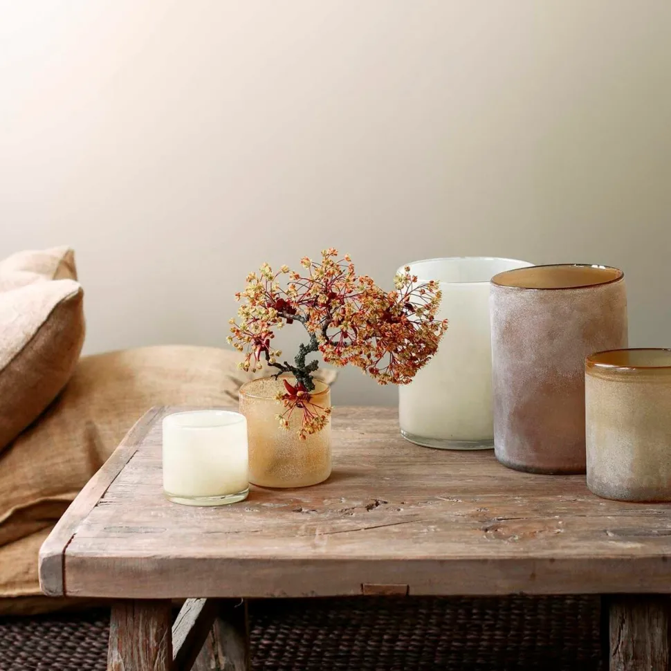 Tell Me More Frost Candleholder Large White