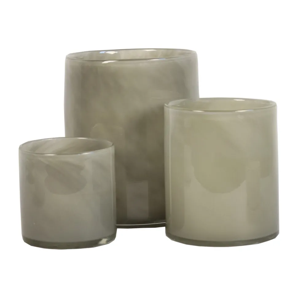 Tell Me More Lyric Candleholder Medium Warm Grey