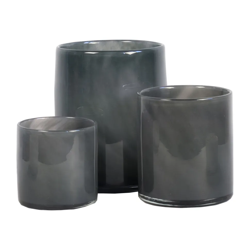 Tell Me More Lyric Candleholder Large Dark Grey
