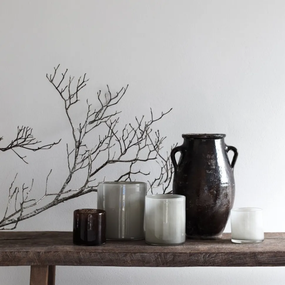 Tell Me More Lyric Candleholder Large Dark Grey