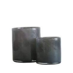 Tell Me More Lyric Candleholder Small Dark Grey