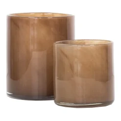 Tell Me More Lyric Candleholder Large Brown