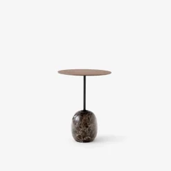 &Tradition LN8 Lato Bord Warm Black/Valnød Ø40 cm