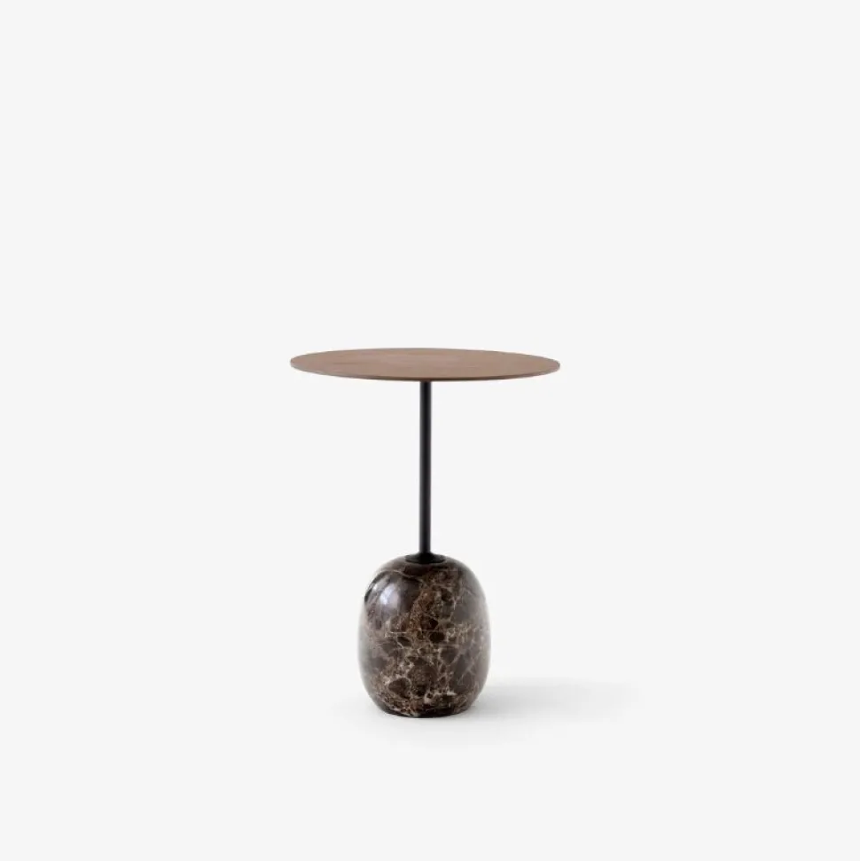 &Tradition LN8 Lato Bord Warm Black/Valnød Ø40 cm