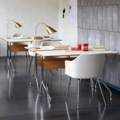 &Tradition Pavilion AV16 Mushroom Linoleum Oak Chrome Base
