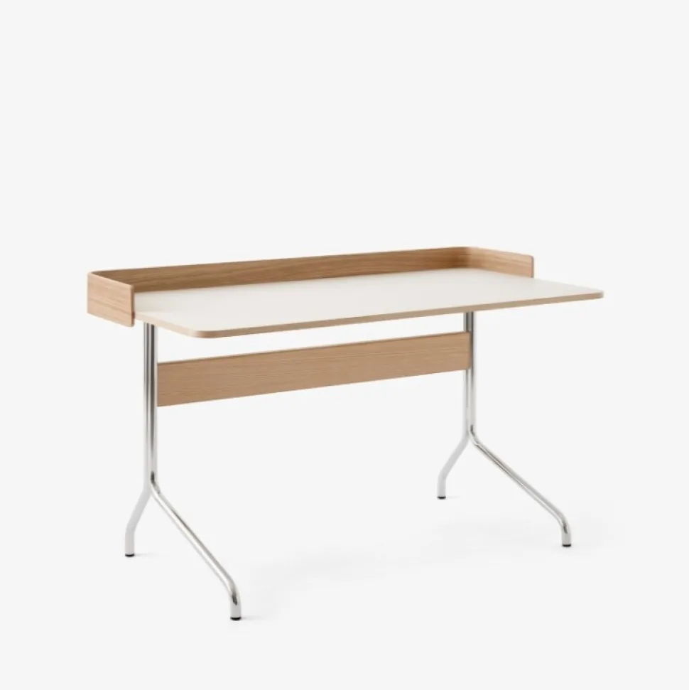 &Tradition Pavilion AV17 Mushroom Linoleum Oak Chrome Base