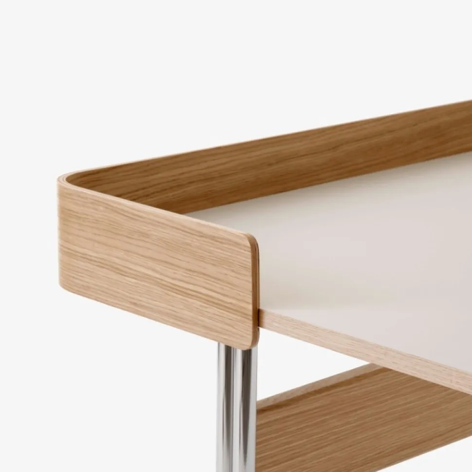 &Tradition Pavilion AV17 Mushroom Linoleum Oak Chrome Base