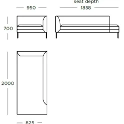 Wendelbo Blade Sofa Sasso col. 10